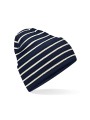 BEECHFIELD ORIGINAL DEEP CUFFED STRIPED BEANIE french navy/soft white personnalisable