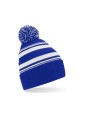 BEECHFIELD STRIPED FAN BEANIE bleu royal brillant/blanc personnalisable