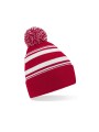BEECHFIELD STRIPED FAN BEANIE rouge classique/blanc personnalisable