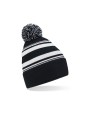 BEECHFIELD STRIPED FAN BEANIE noir/blanc personnalisable
