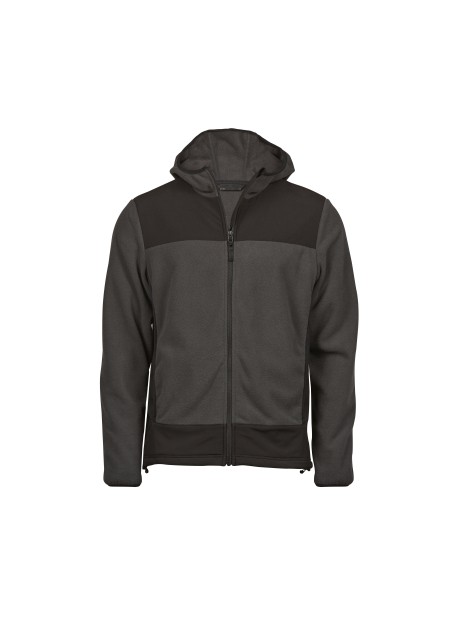 TEE JAYS MOUNTAIN HOODED FLEECE asphalt/black personnalisable