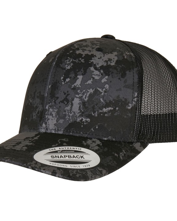 FLEXFIT YP CLASSICS® VEIL CAMO™ RETRO TRUCKER Kappe personalisierbar