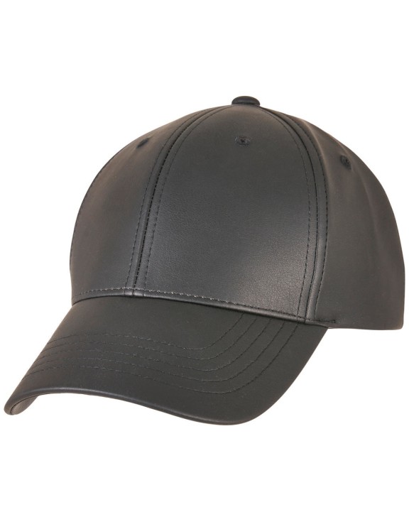FLEXFIT Synthetic Leather Alpha Shape Dad Cap Kappe personalisierbar
