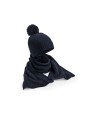 BEECHFIELD KNITTED SCARF AND BEANIE GIFT SET navy fleck personnalisable