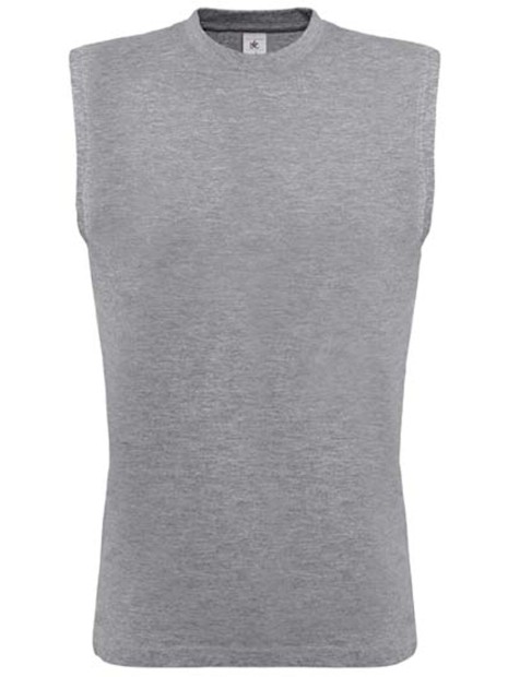 B&C T-shirt sans manche Move gris sport personnalisable