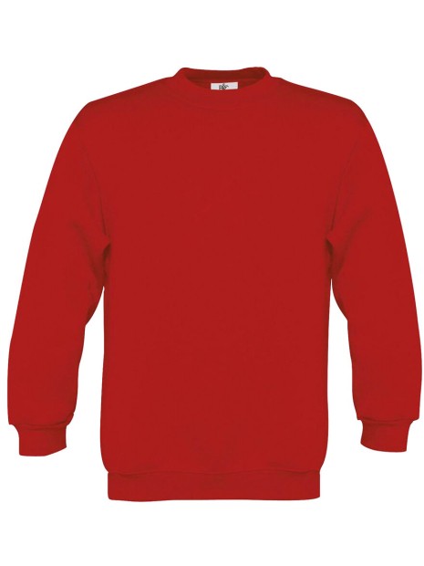 B&C Sweat-shirt enfant col rond rouge personnalisable