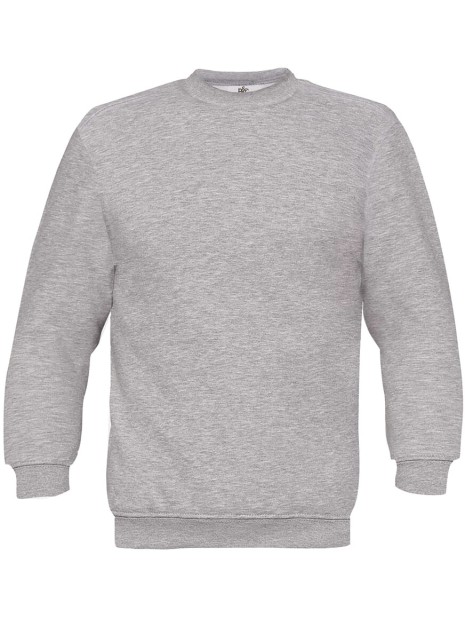 B&C Sweat-shirt enfant col rond heather grey personnalisable