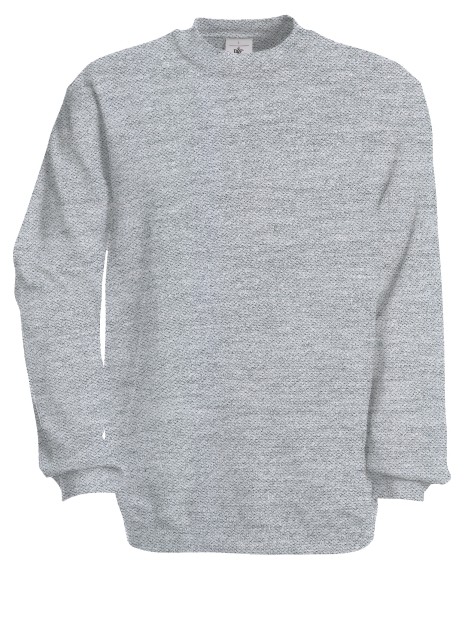 B&C Sweat-shirt col rond heather grey personnalisable