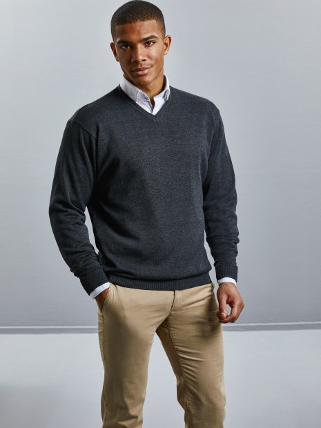 Pulls à personnaliser RUSSELL Pullover homme col v 