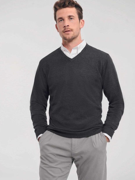 Pulls à personnaliser RUSSELL Pullover homme col v 