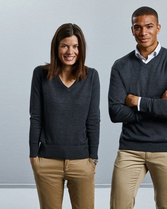 RUSSELL V-neck Knitted Pullover Pullover personalisierbar
