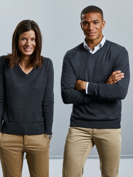 Pulls à personnaliser RUSSELL Pullover homme col v 
