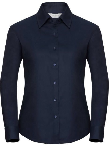 RUSSELL Chemise femme manches longues Oxford bright navy personnalisable