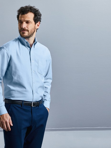 Chemises à personnaliser RUSSELL Chemise homme manches longues Oxford 