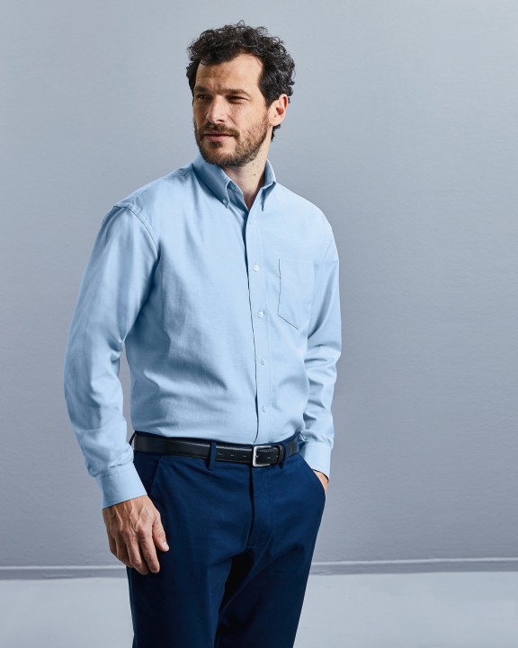 Hemd RUSSELL Mens' Long Sleeve Easy Care Oxford Shirt voor bedrukking &amp; borduring