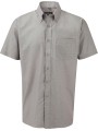 RUSSELL Chemise homme manches courtes Oxford argent personnalisable