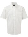 RUSSELL Chemise homme manches courtes Oxford blanc personnalisable