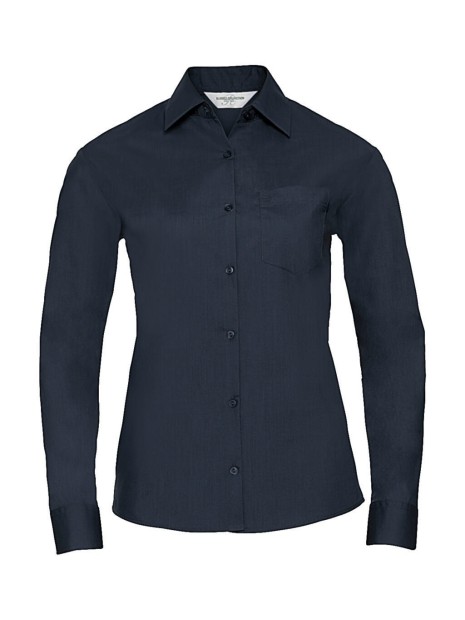 RUSSELL Chemise femme popeline polycoton manches longues french marine personnalisable