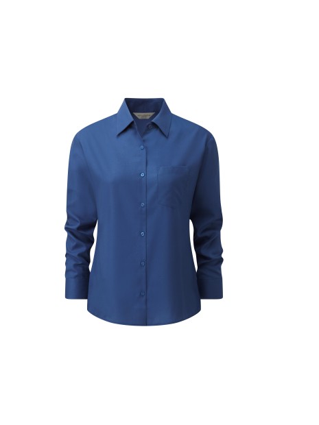 RUSSELL Chemise femme popeline polycoton manches longues bright royal personnalisable