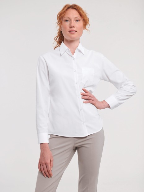 Chemises à personnaliser RUSSELL Chemise femme popeline polycoton manches longues 