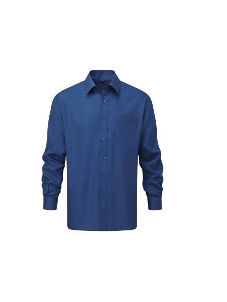 RUSSELL Chemise homme popeline polycoton manches longues bright royal personnalisable