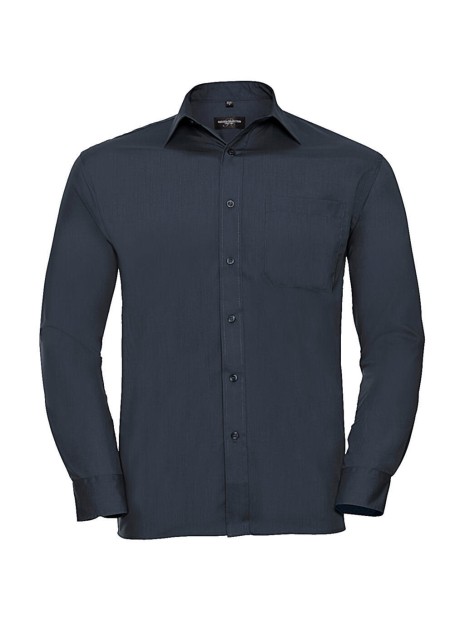 RUSSELL Chemise homme popeline polycoton manches longues french marine personnalisable