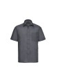 RUSSELL Chemise homme popeline polycoton manches courtes gris convoi personnalisable