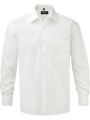 RUSSELL Chemise homme popeline pur coton manches longues blanc personnalisable