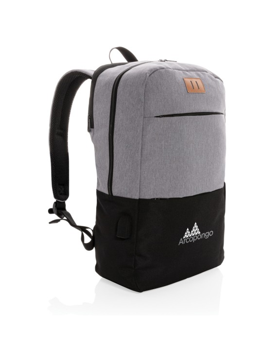 Sac & bagagerie personnalisable 4DO Sac à dos ordinateur 15,6" avec USB et anti RFID