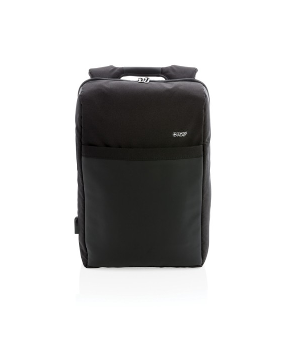SWISS PEAK Swiss Peak 15" Anti-Diebstahl RFID & USB Rucksack Tasche personalisierbar
