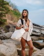 Sac & bagagerie personnalisable 4DO Grand sac tote en toile 240 g/m² recyclée non teintée Aware™