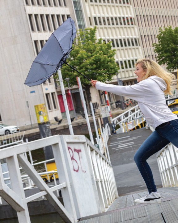 Parapluie personnalisable 4DO Parapluie 21" automatique rPET 190T et bambou Impact AWARE™