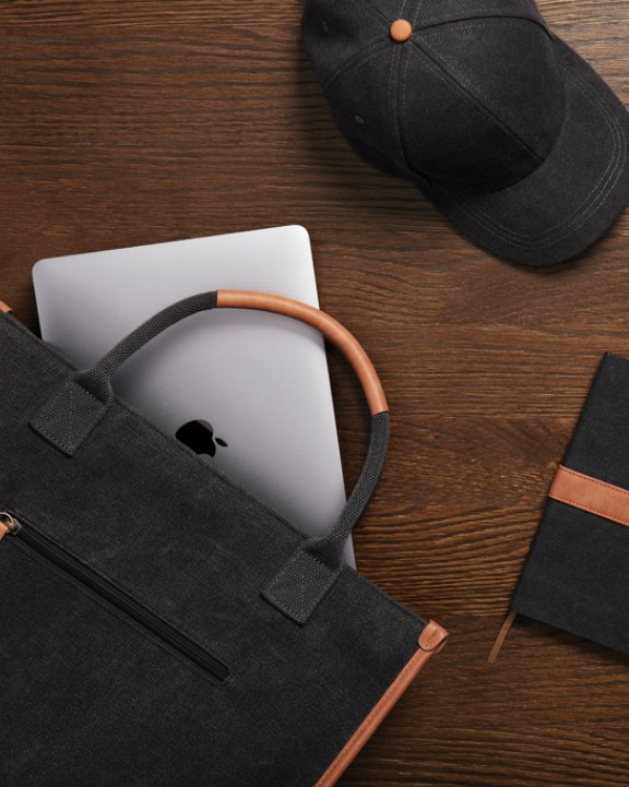 VINGA VINGA Bosler Büro-Tasche aus RCS recyceltem Canvas Tasche personalisierbar