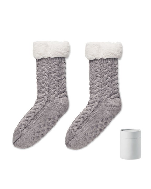 4DO Anti-Rutsch-Socken Gr. L Plaid personalisierbar