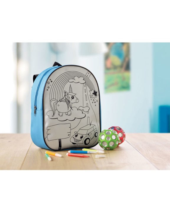 4DO Rucksack mit 5 Filzstiften Tasche personalisierbar