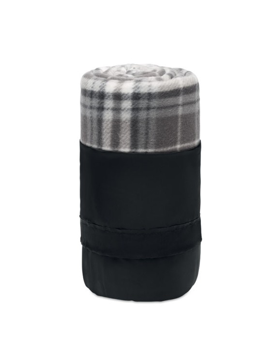 4DO RPET Fleece-Reisedecke Karo Plaid personalisierbar