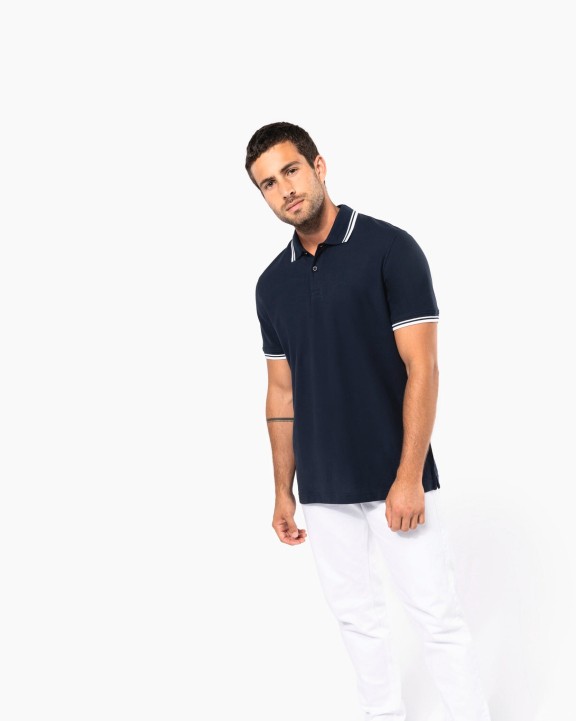 Polo personnalisable KARIBAN Polo homme manches courtes à liserés contrastés