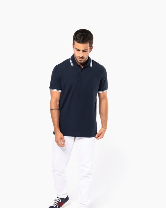 Polo personnalisable KARIBAN Polo homme manches courtes à liserés contrastés