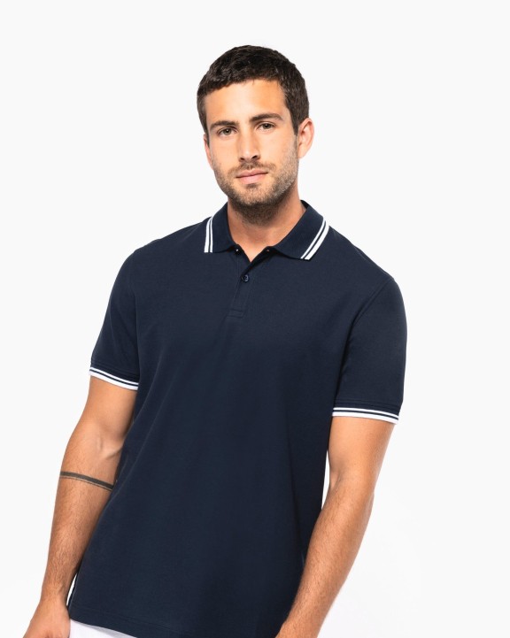 Polo personnalisable KARIBAN Polo homme manches courtes à liserés contrastés