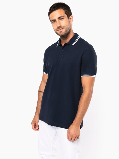 Polos à personnaliser KARIBAN Polo homme manches courtes à liserés contrastés 