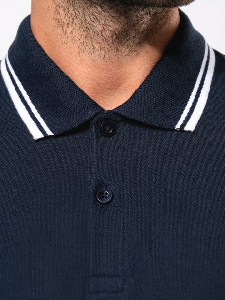 Polos à personnaliser KARIBAN Polo homme manches courtes à liserés contrastés 