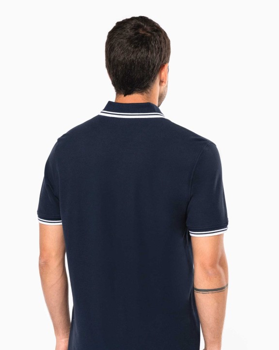 KARIBAN Polohemd für Herren mit kurzen Ärmeln und kontrastfarbenen Paspeln Poloshirt personalisierbar