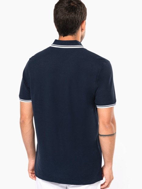 Polos à personnaliser KARIBAN Polo homme manches courtes à liserés contrastés 