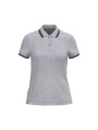 KARIBAN Polo femme manches courtes à liserés contrastés oxford grey / black personnalisable