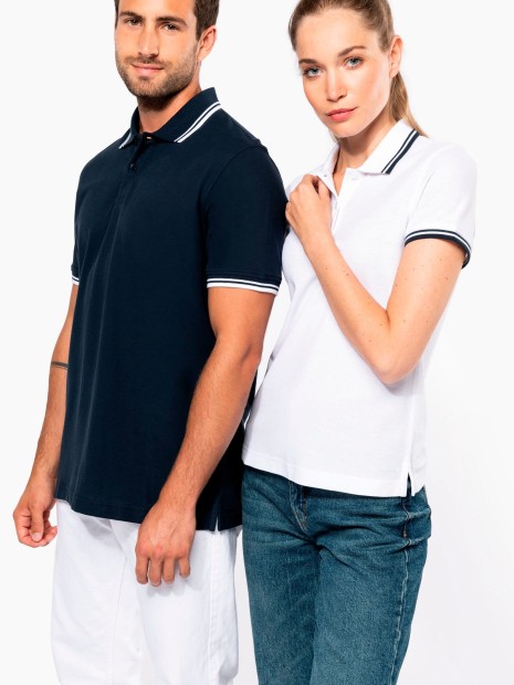 Polos à personnaliser KARIBAN Polo femme manches courtes à liserés contrastés 