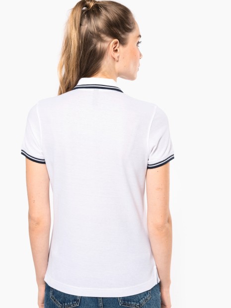 Polos à personnaliser KARIBAN Polo femme manches courtes à liserés contrastés 