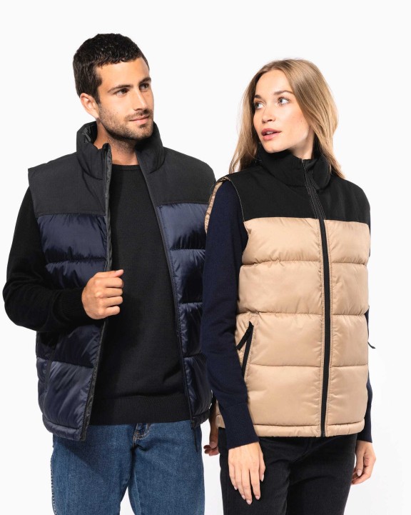KARIBAN Gesteppter Unisex-Bodywarmer in zwei Farbtönen Jacke personalisierbar