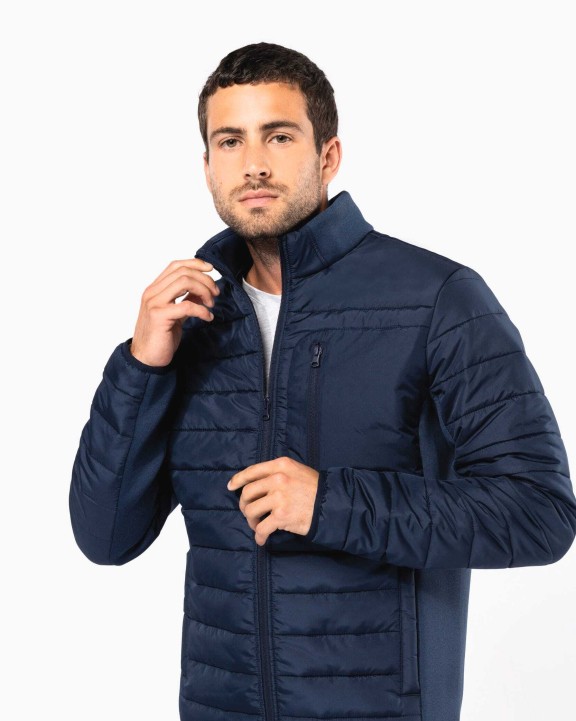 KARIBAN Jacke aus zwei Materialien für Herren Jacke personalisierbar