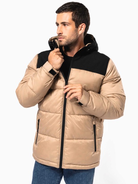 Vestes à personnaliser KARIBAN Parka matelassée à capuche bi-ton unisexe 
