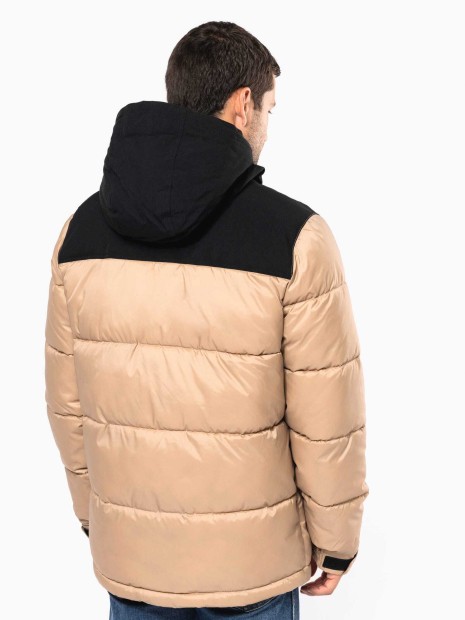 Vestes à personnaliser KARIBAN Parka matelassée à capuche bi-ton unisexe 